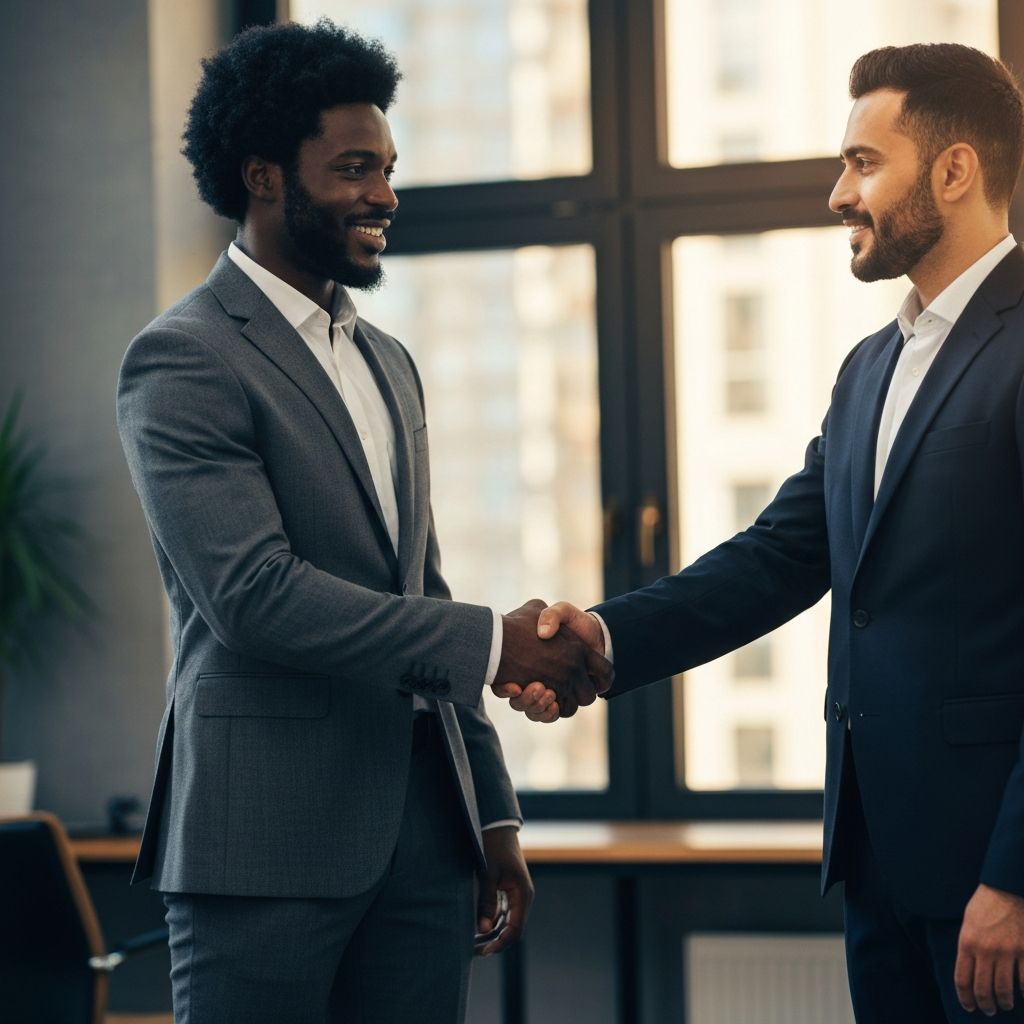 Professional handshake symbolizing partnership